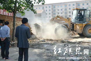 振林街道对违章建筑进行强制拆除